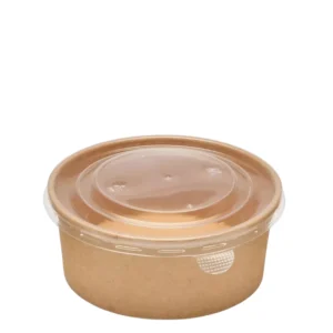 Kraft paper deli bowls UK - 1000ml paper bowls with lids - Eco-friendly takeaway bowls