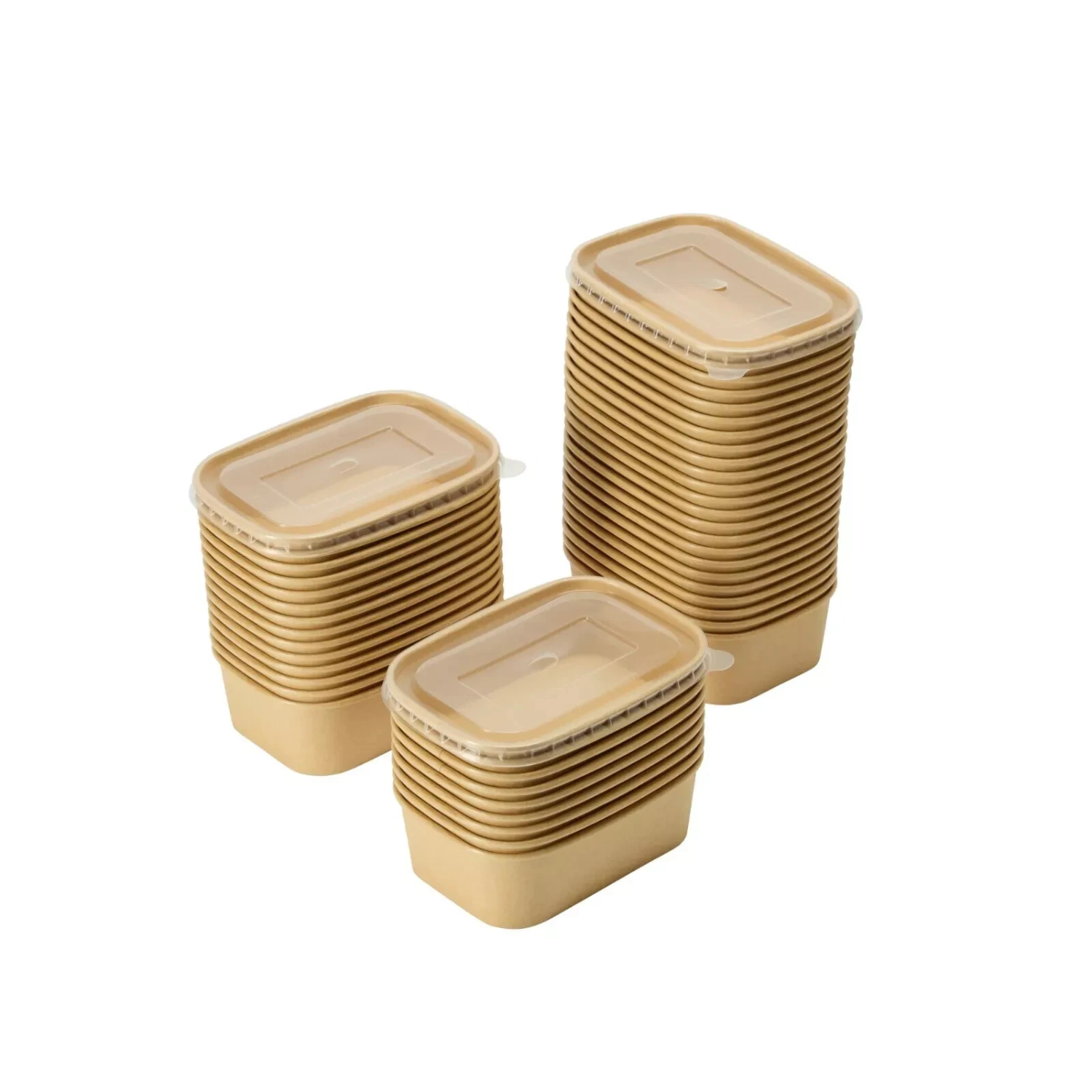 rectangular kraft salad bowls UK - kraft paper food bowls with lids - eco-friendly takeaway salad bowls - 1000ml kraft food containers - wholesale kraft salad bowls