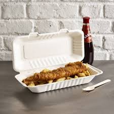BAGASSE F+C BOX LARGE WHITE 250PCS